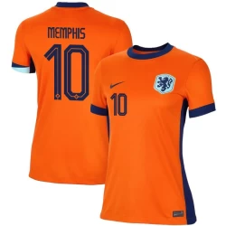 Dames Memphis Depay #10 Nederlands Voetbalshirt EK 2024 Thuistenue